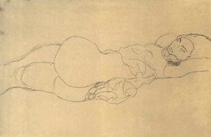 Nudo sdraiato a metà da Gustav Klimt